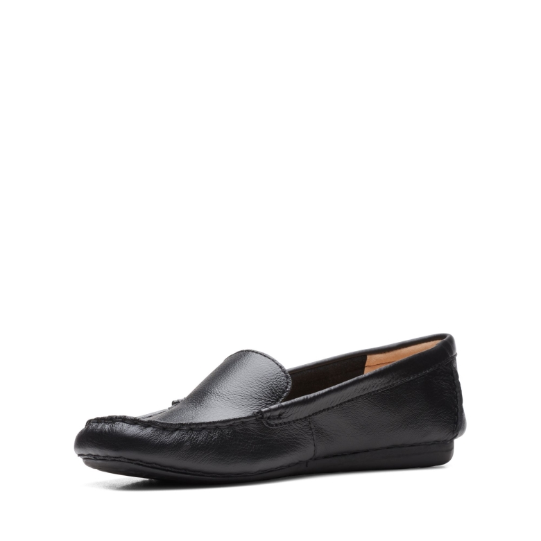 Schwarzes Leder Clarks Sommersprossen Gehen