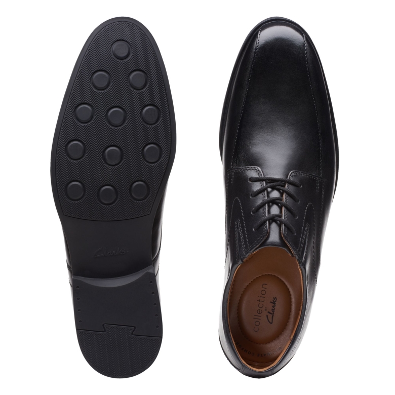 Clarks Whiddon Pace Schwarzes Leder