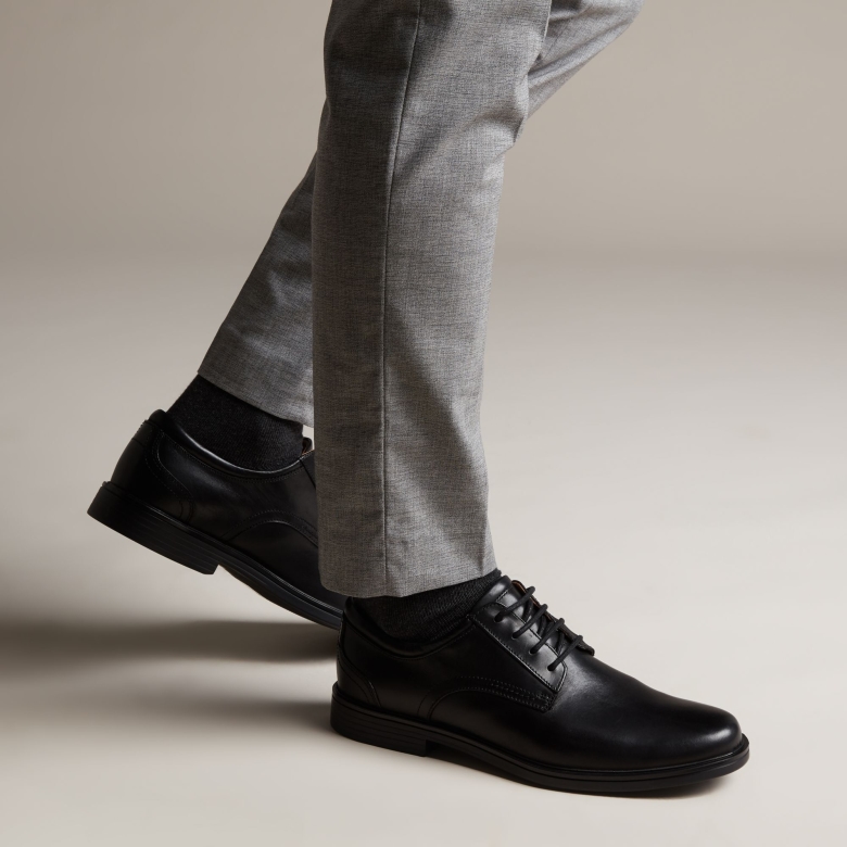 Un Aldric Lace Clarks Schwarzes Leder