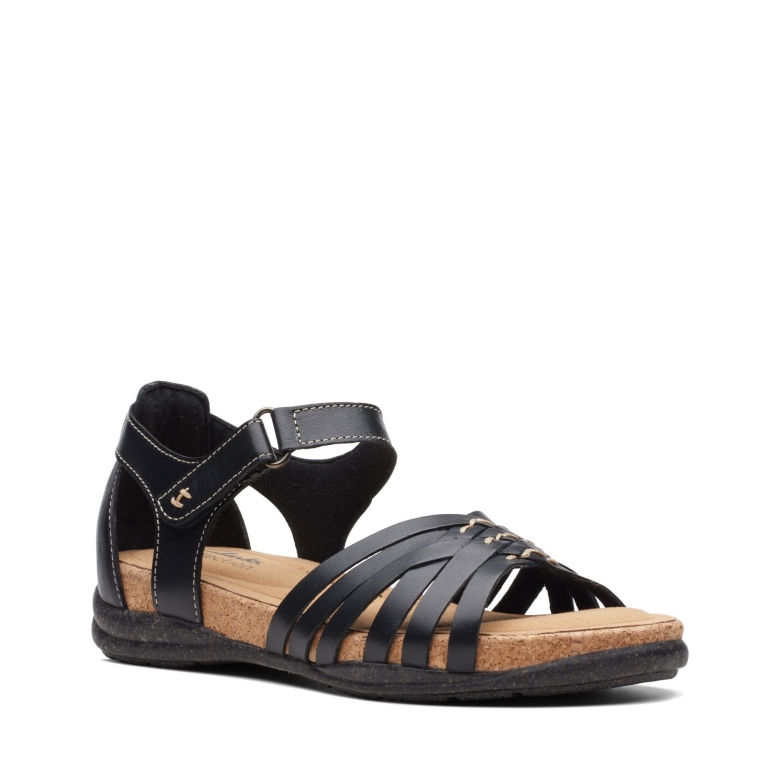 Roseville Cove Clarks Schwarzes Leder