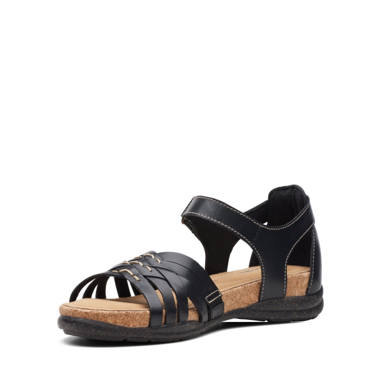 Roseville Cove Clarks Schwarzes Leder