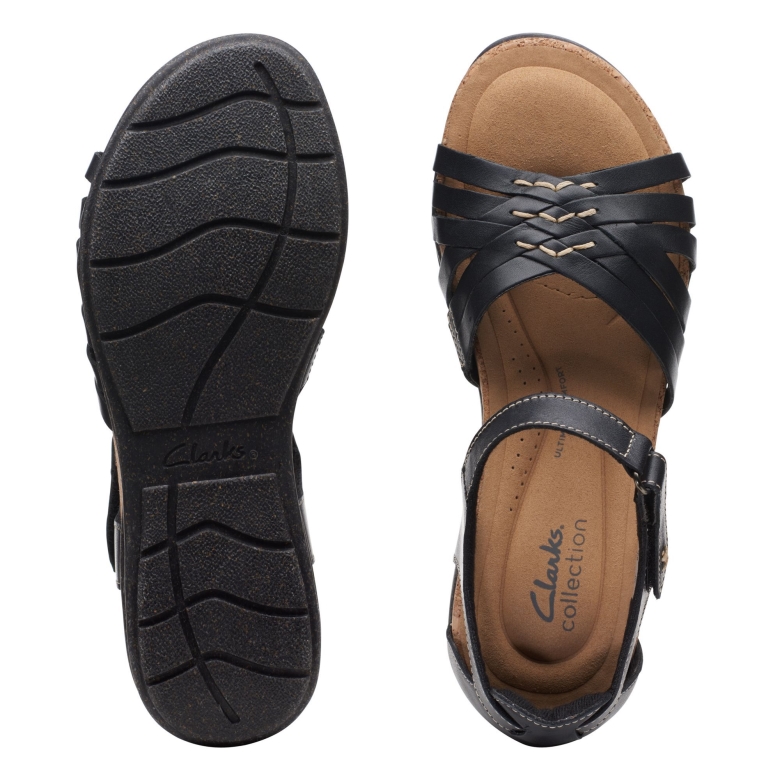 Roseville Cove Clarks Schwarzes Leder