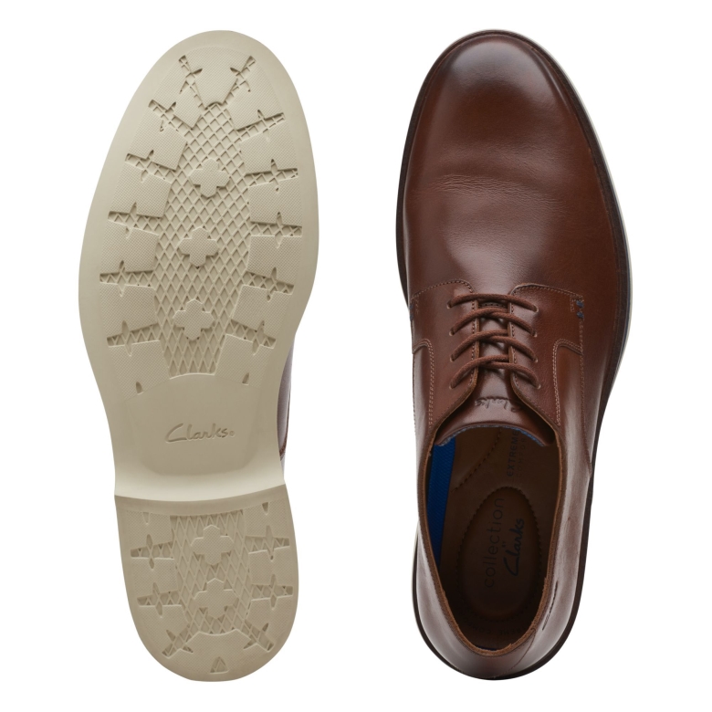 Clarks Malwood Schlichtes Dunkelbraunes Leder