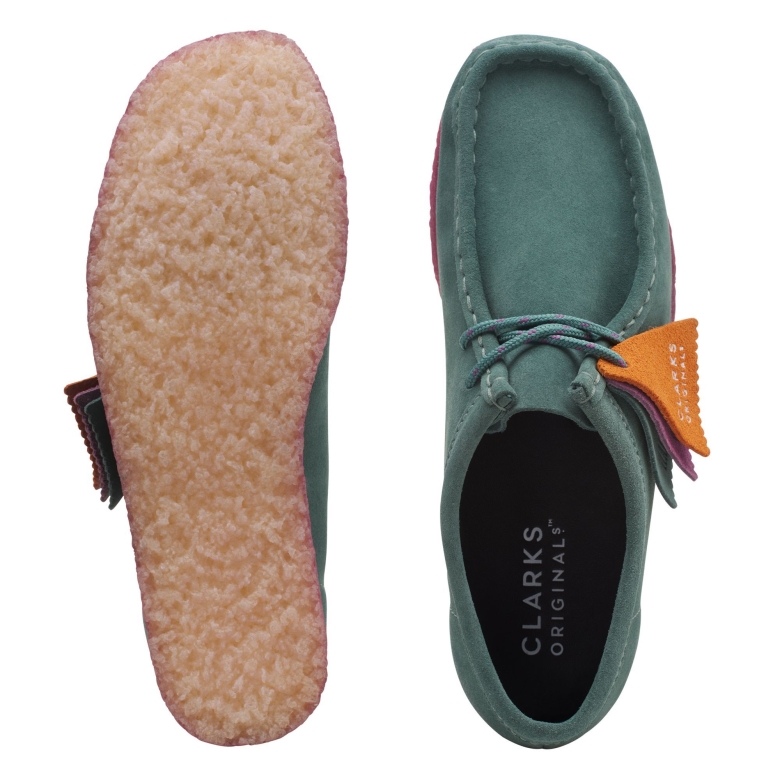 Blaugrün Kombi Clarks Wallabee