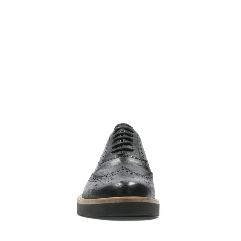 Clarks Baille Brogue Schwarzes Leder