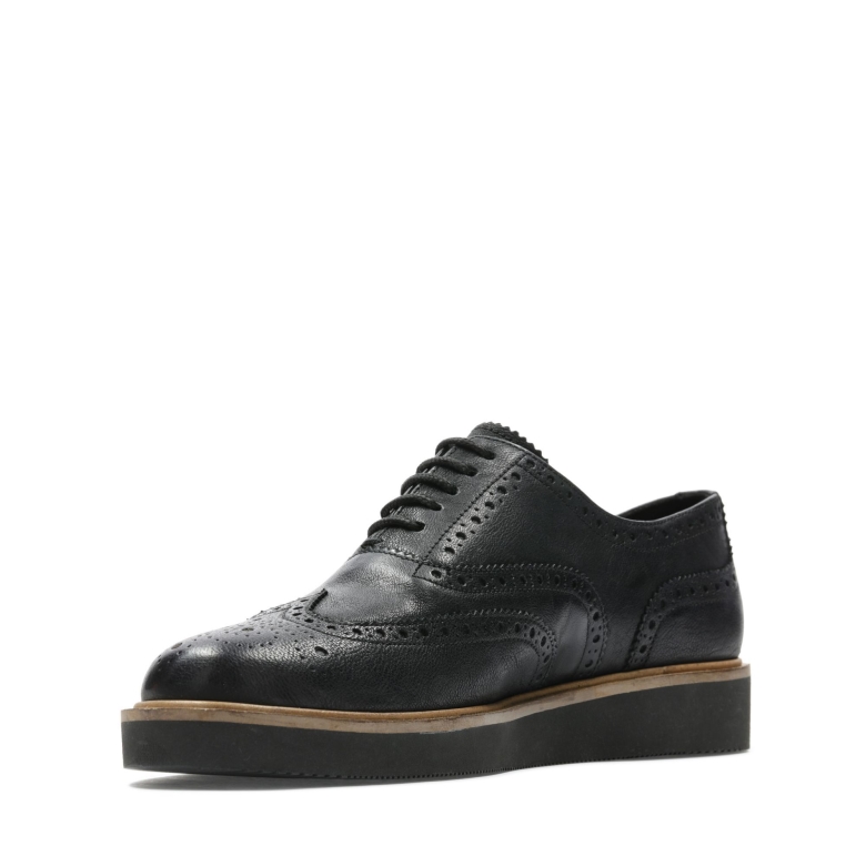 Clarks Baille Brogue Schwarzes Leder