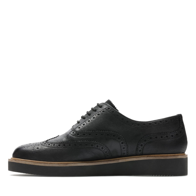 Clarks Baille Brogue Schwarzes Leder