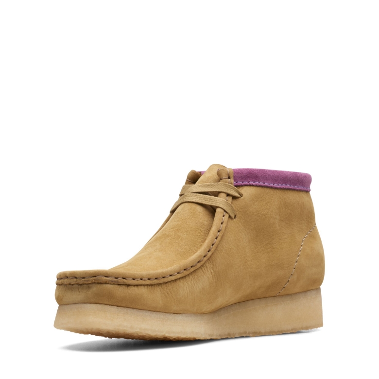 Beige Wallabee Stiefel Clarks