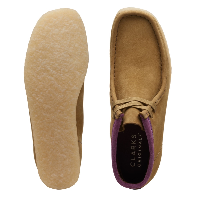Beige Wallabee Stiefel Clarks