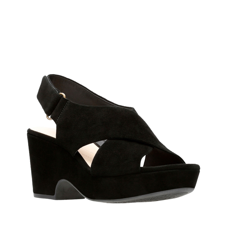 Clarks Maritsa Lara Schwarzes Wildleder