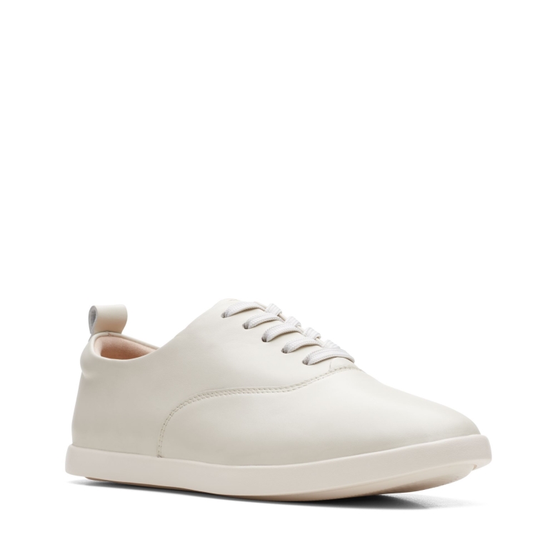 Ace Lite Krawatte Weißes Leder Clarks