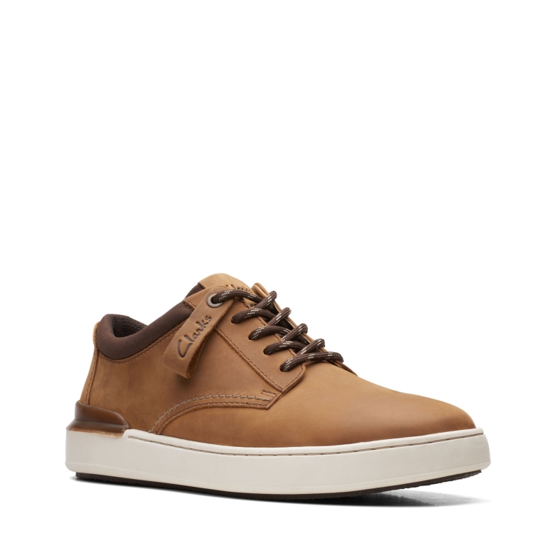 Court Lite Derby Clarks Hellbraun