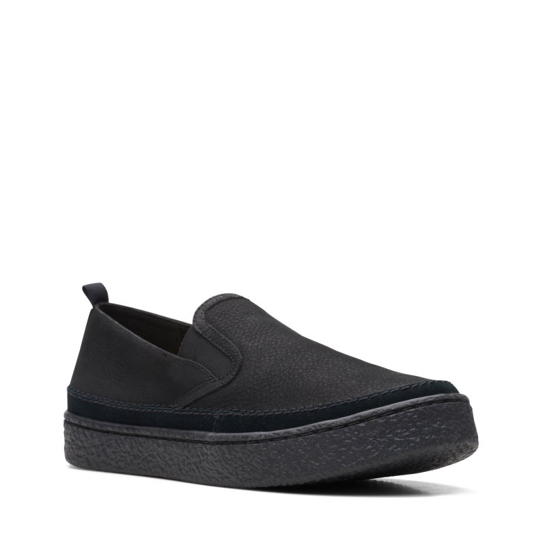 Barleigh-slip Aus Schwarzem Nubukleder