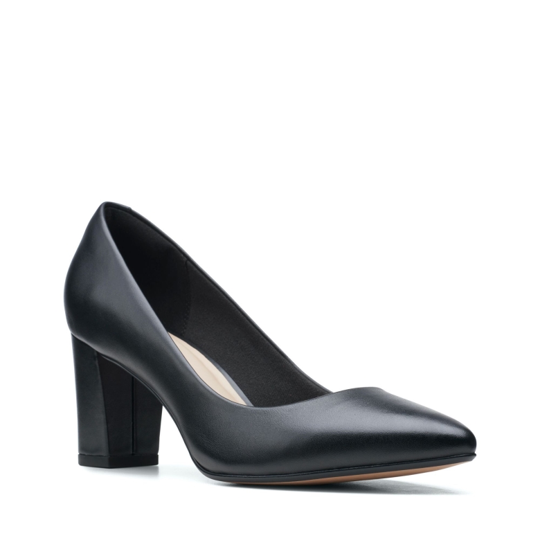 Schwarzes Leder Clarks Aubrie Sun