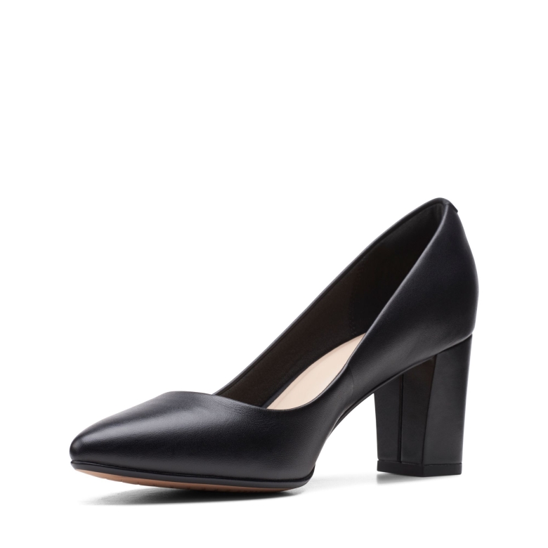 Schwarzes Leder Clarks Aubrie Sun