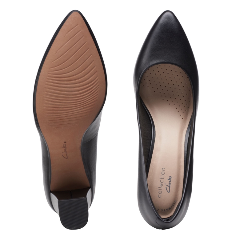 Schwarzes Leder Clarks Aubrie Sun