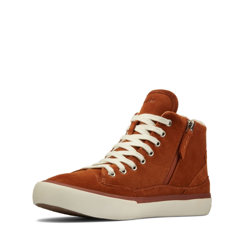 Aceley Zip Hi Tan Warm Gefütterte Wildleder Clarks