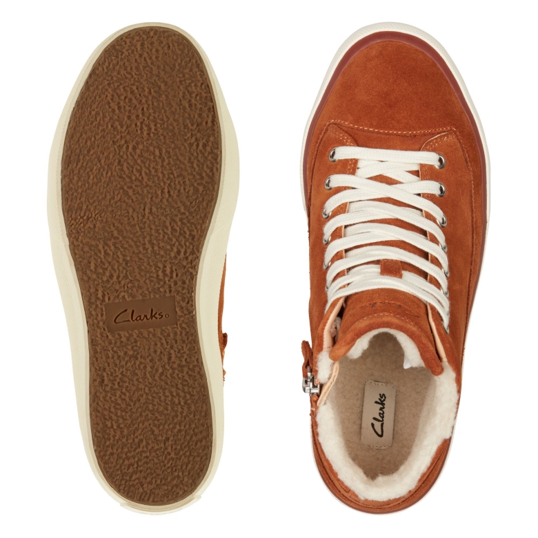 Aceley Zip Hi Tan Warm Gefütterte Wildleder Clarks