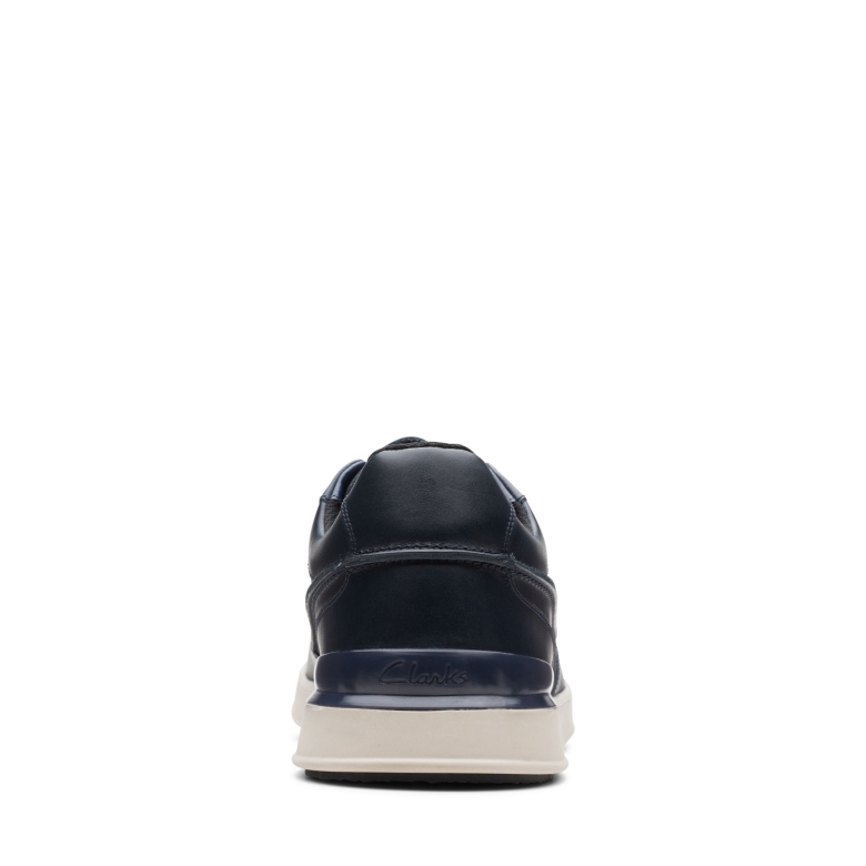 Marineblaues Leder Clarks Race Lite Schnürsenkel