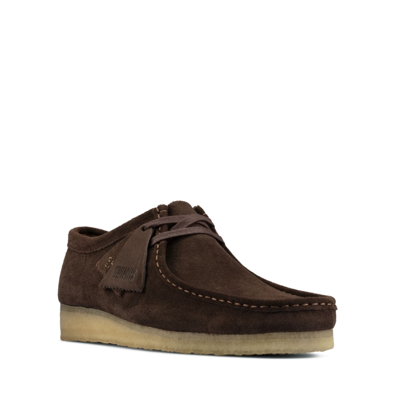 Clarks Wallabee Aus Dunkelbraunem Wildleder