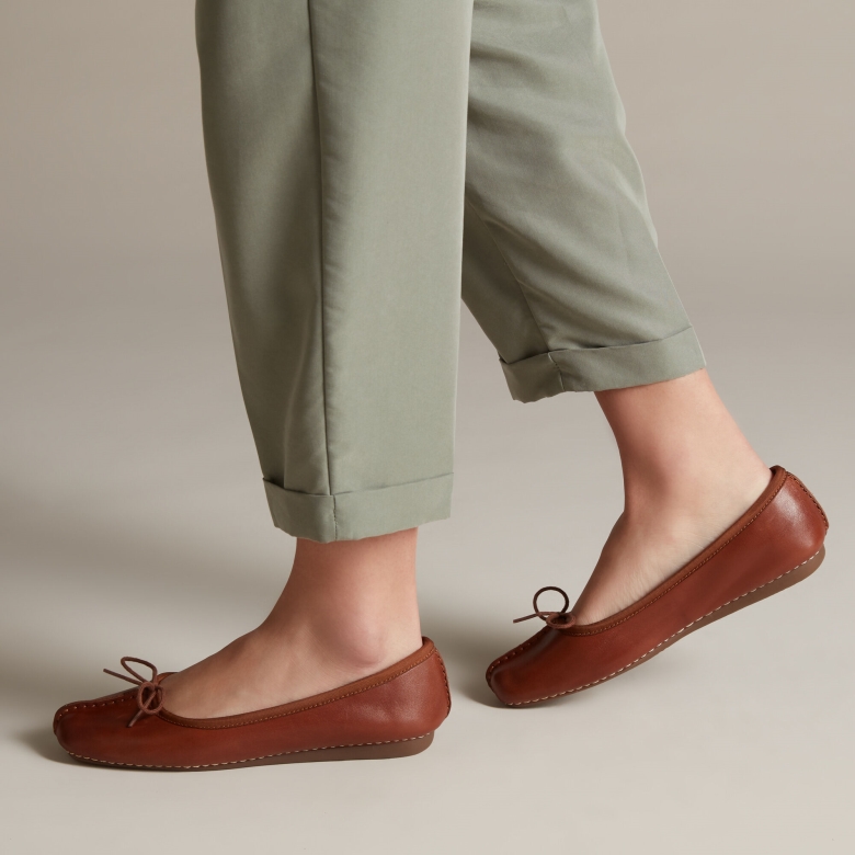 Clarks Freckle Ice Dunkelbraunes Leder