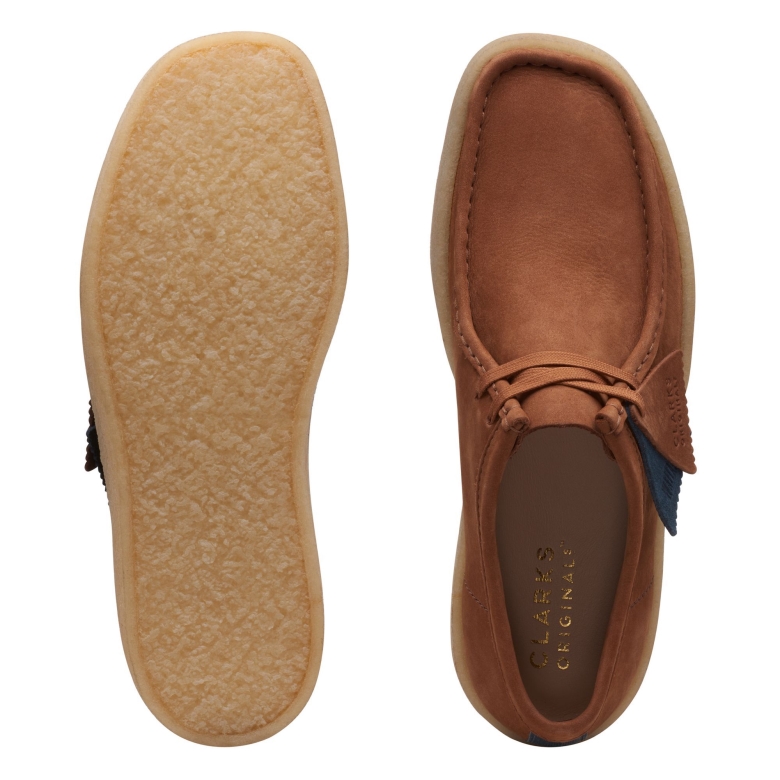 Clarks Wallabee Tasse Aus Hellbraunem Nubukleder
