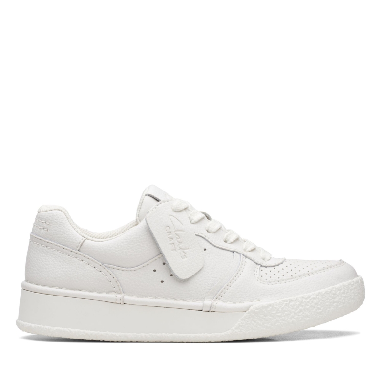 Clarks Craft Cup Court Aus Weißem Leder