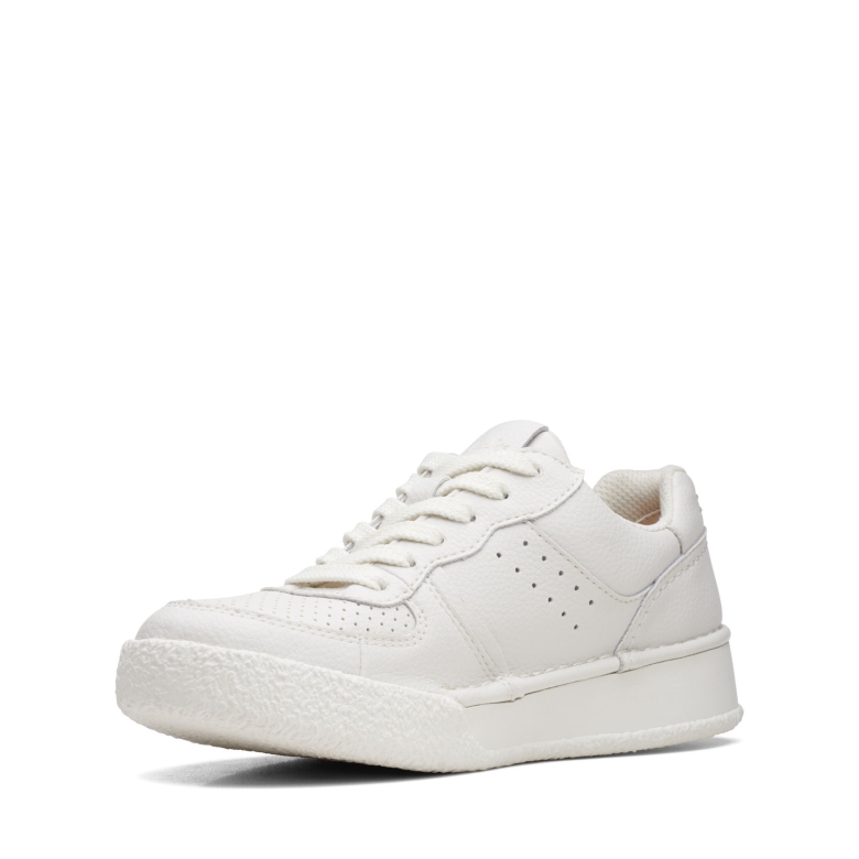 Clarks Craft Cup Court Aus Weißem Leder