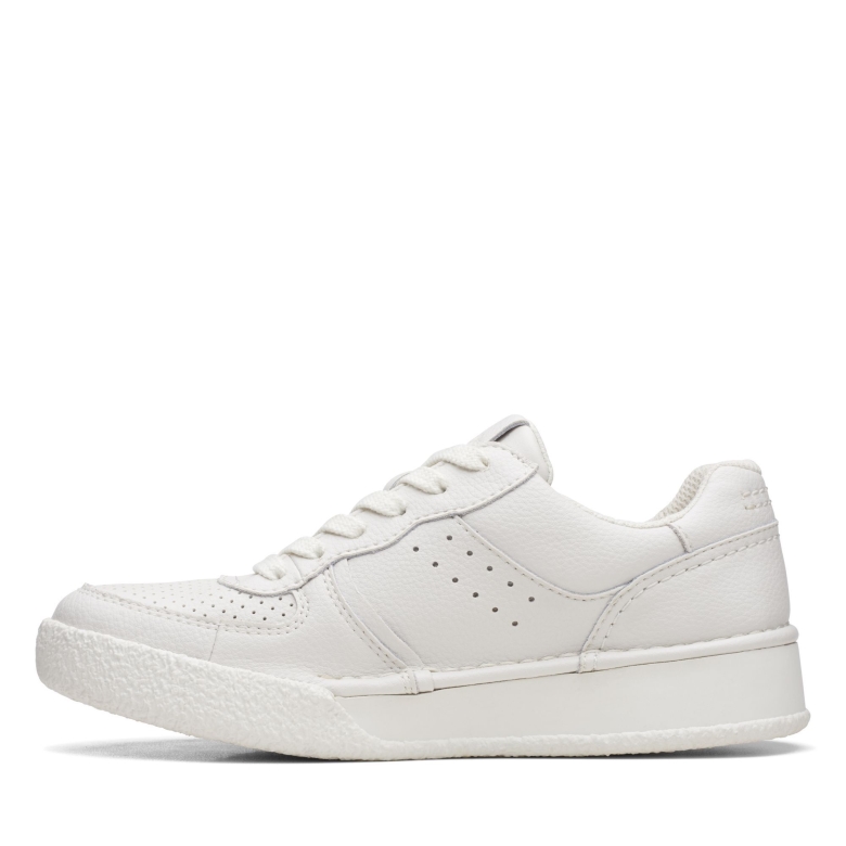 Clarks Craft Cup Court Aus Weißem Leder