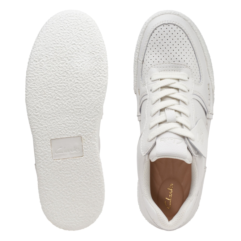 Clarks Craft Cup Court Aus Weißem Leder