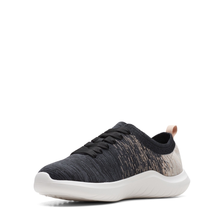 Schwarz/weiß Kombi Clarks Nova Glint