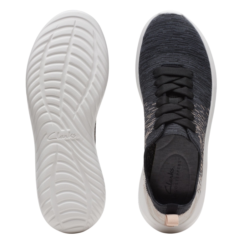 Schwarz/weiß Kombi Clarks Nova Glint