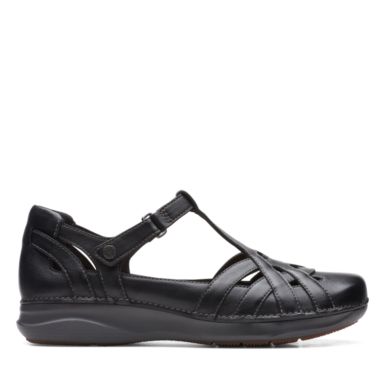 Schwarzes Leder Clarks Appley Way