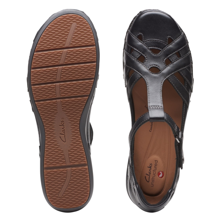 Schwarzes Leder Clarks Appley Way