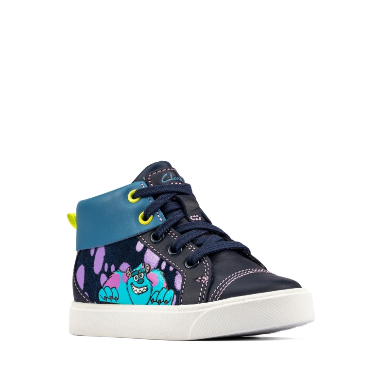 Marineblaues Leder Clarks City Scare T