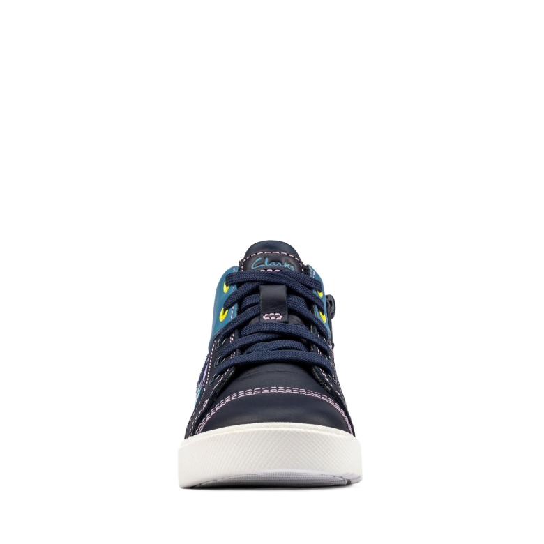 Marineblaues Leder Clarks City Scare T