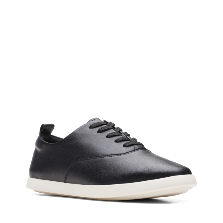 Schwarze Clarks Ace Lite Krawatte Aus Leder