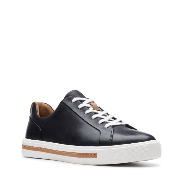 Un Maui Spitze Schwarzes Leder Clarks