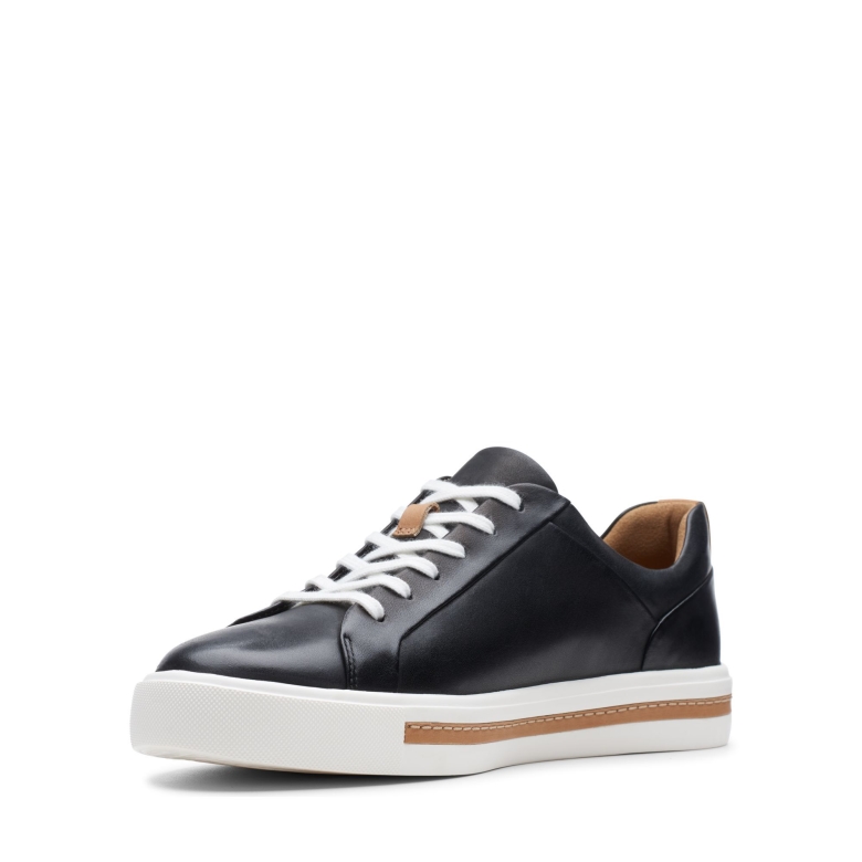 Un Maui Spitze Schwarzes Leder Clarks